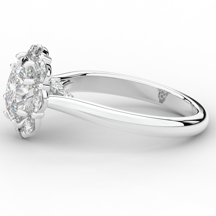 1.90CT.TW OVAL LAB DIAMOND HALO ENGAGEMENT RING