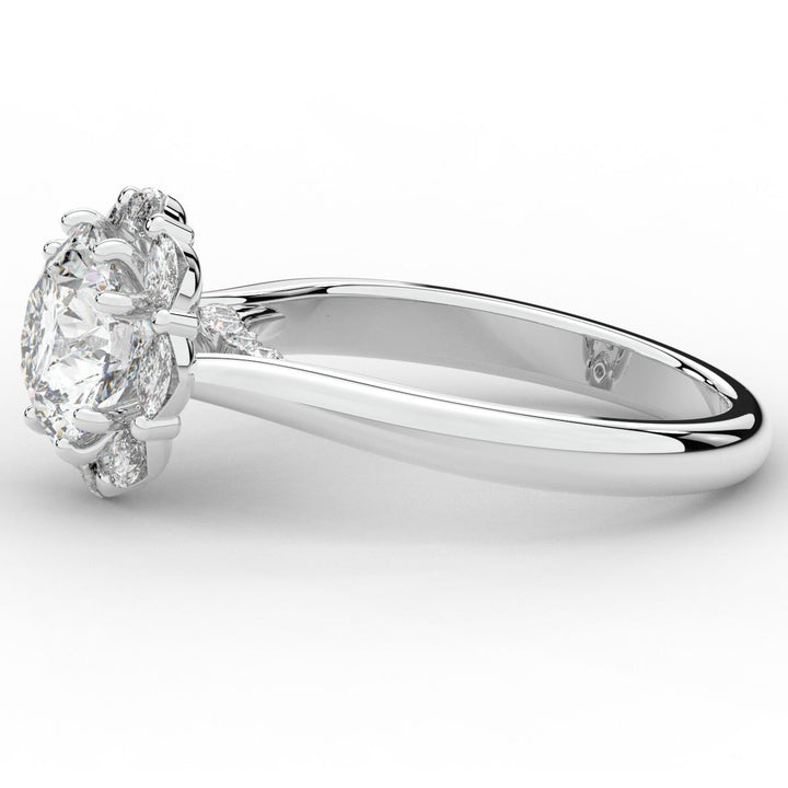 2.40CT.TW ROUND LAB DIAMOND HALO ENGAGEMENT RING