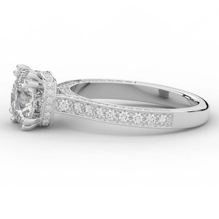 2.60CT.TW CUSHION LAB DIAMOND SOLITAIRE ENGAGEMENT RING