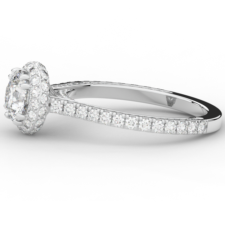 1.90CT.TW ROUND LAB DIAMOND HALO ENGAGEMENT RING