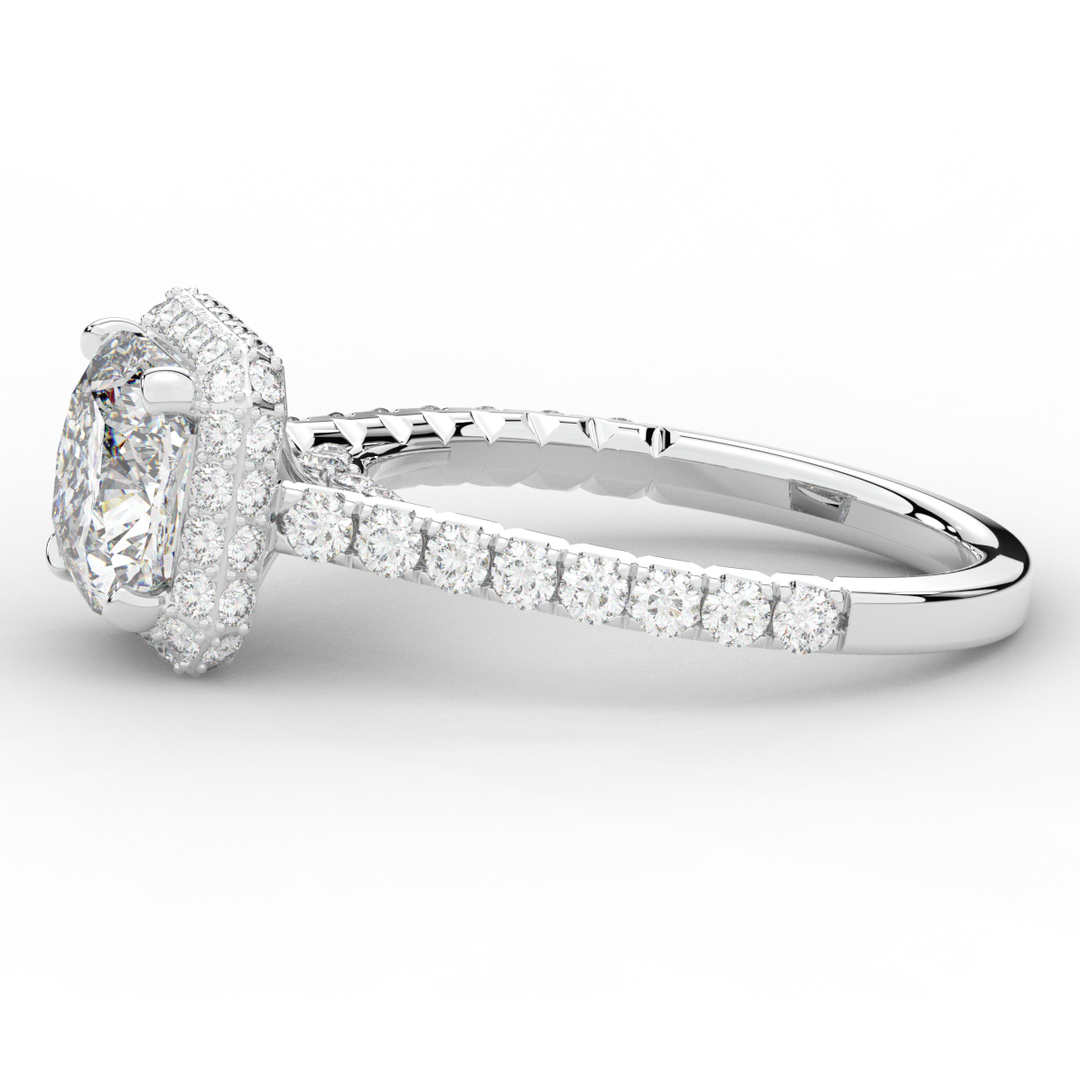 2.75CT.TW CUSHION LAB DIAMOND HALO ENGAGEMENT RING