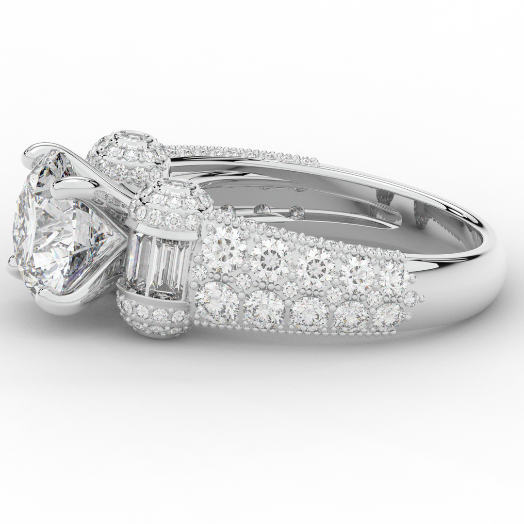 4.75CT.TW ROUND LAB DIAMOND ENGAGEMENT RING