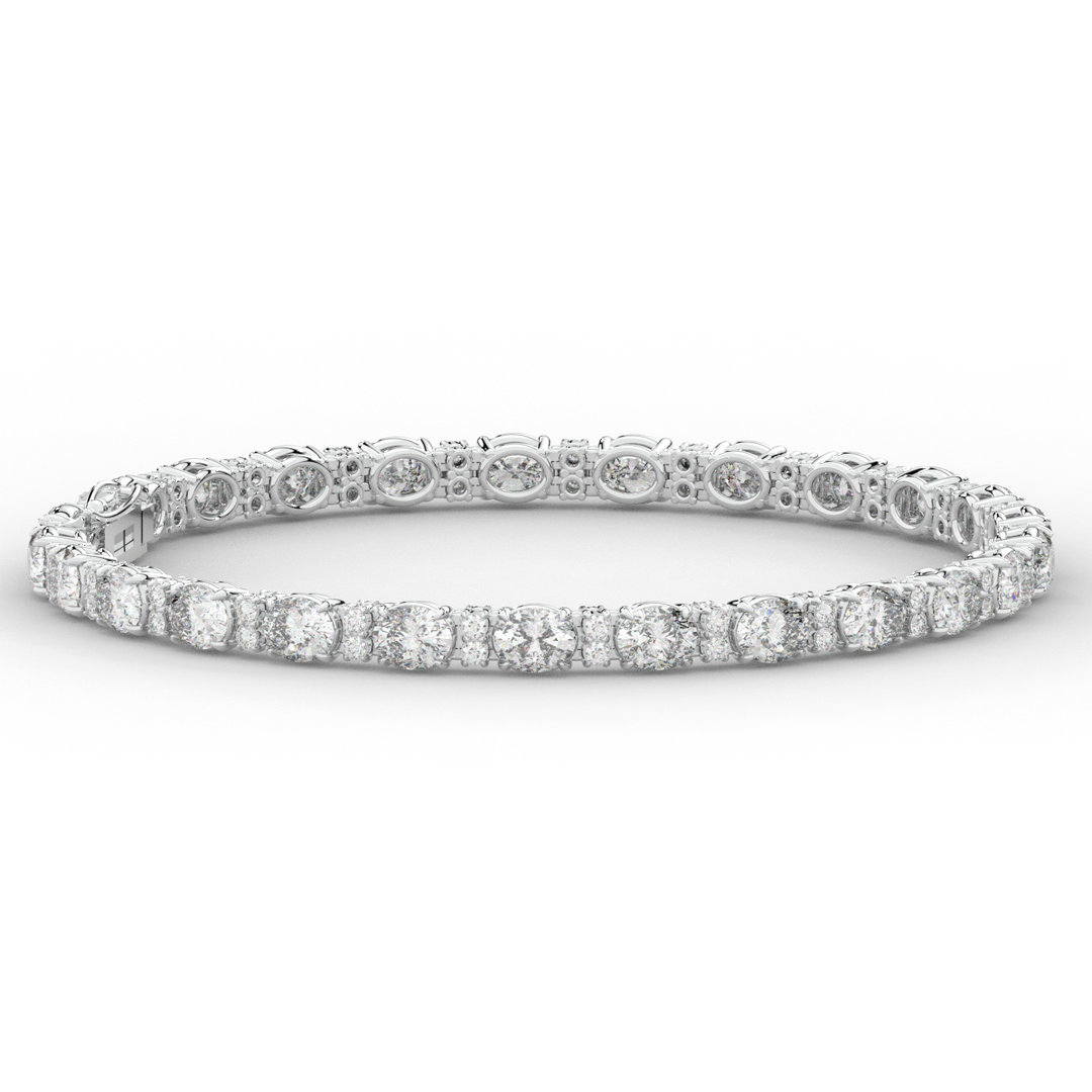 9.25CT.TW OVAL AND ROUND LAB DIAMOND TENNIS BRACELET - Nazarelle