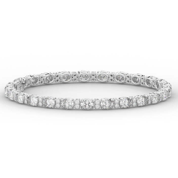 9.25CT.TW OVAL AND ROUND LAB DIAMOND TENNIS BRACELET - Nazarelle