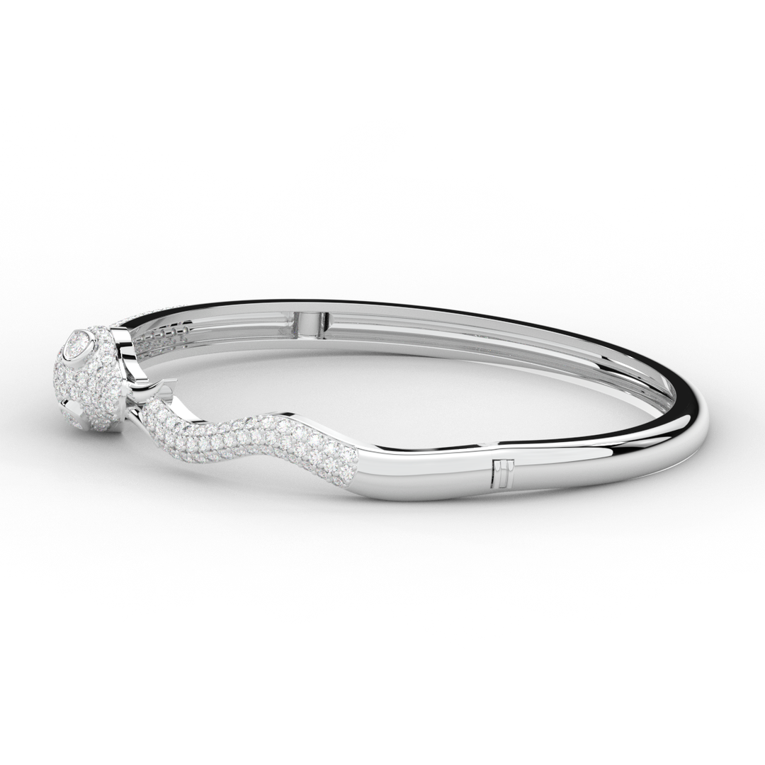 2.00CT.TW ROUND AND PEAR LAB DIAMOND SNAKE BANGLE