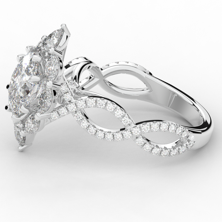 3.00CT.TW OVAL LAB DIAMOND HALO ENGAGEMENT RING