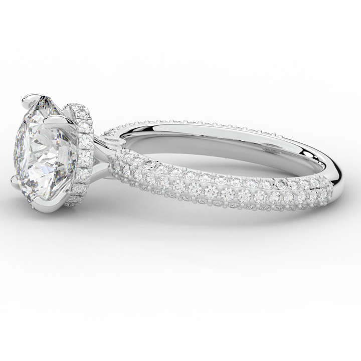 3.60CT.TW ROUND LAB DIAMOND SOLITAIRE ENGAGEMENT RING