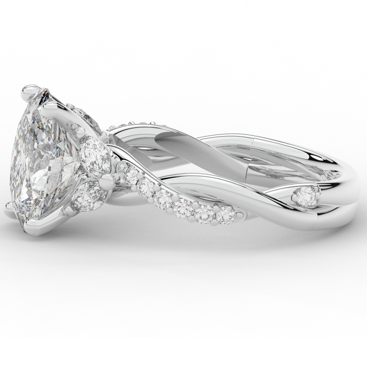 2.40CT.TW OVAL LAB DIAMOND TWIST ENGAGEMENT RING