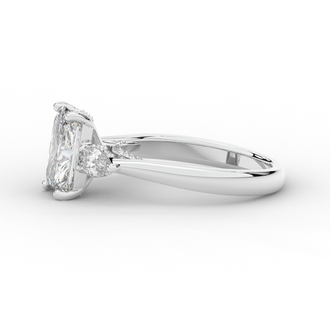 2.40CT.TW RADIANT LAB DIAMOND 3 STONE ENGAGEMENT RING