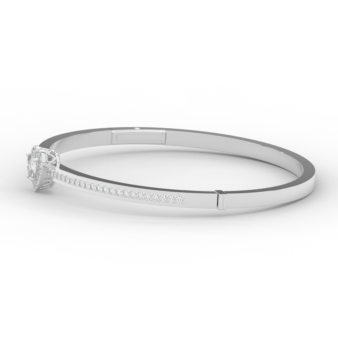 1.65CT.TW HEART AND ROUND LAB DIAMOND  BANGLE