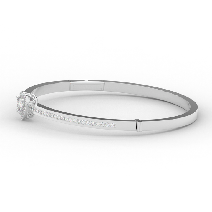 1.65CT.TW HEART AND ROUND LAB DIAMOND  BANGLE