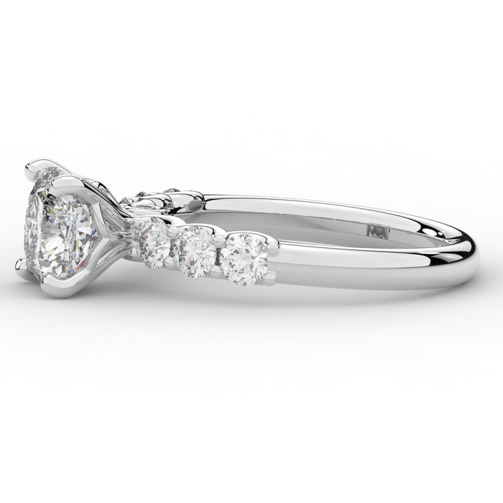 2.60CT.TW CUSHION LAB DIAMOND SOLITAIRE ENGAGEMENT RING