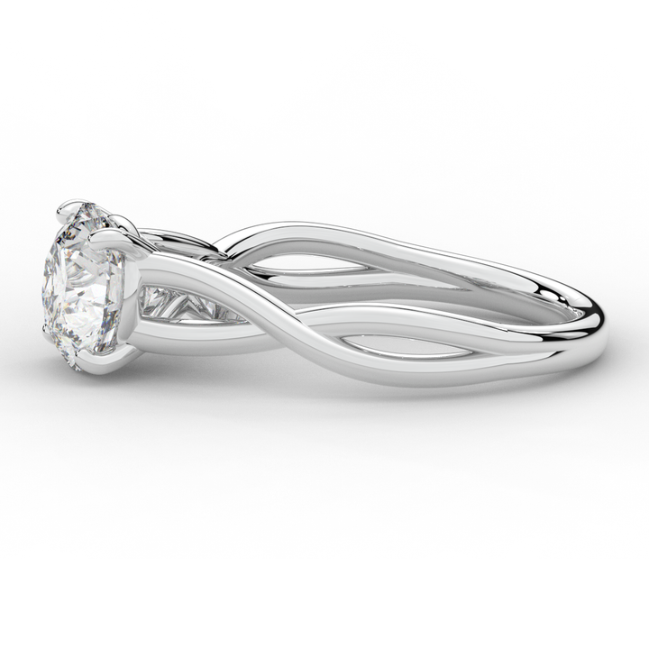 1.50CT ROUND LAB DIAMOND SOLITAIRE TWIST BAND ENGAGEMENT RING - Nazarelle