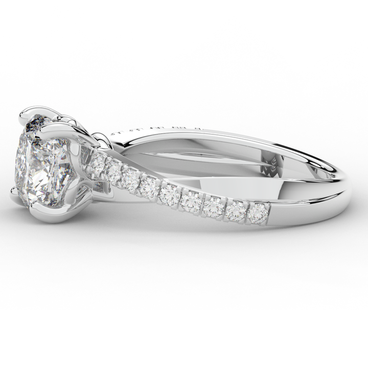 2.20CT.TW CUSHION LAB DIAMOND TWISTBAND ENGAGEMENT RING