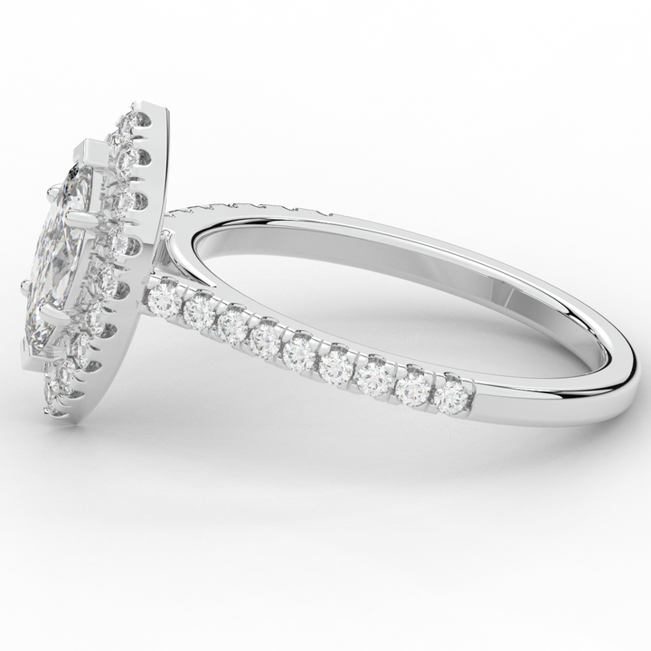 0.80CT.TW MARQUISE LAB DIAMOND HALO ENGAGEMENT RING