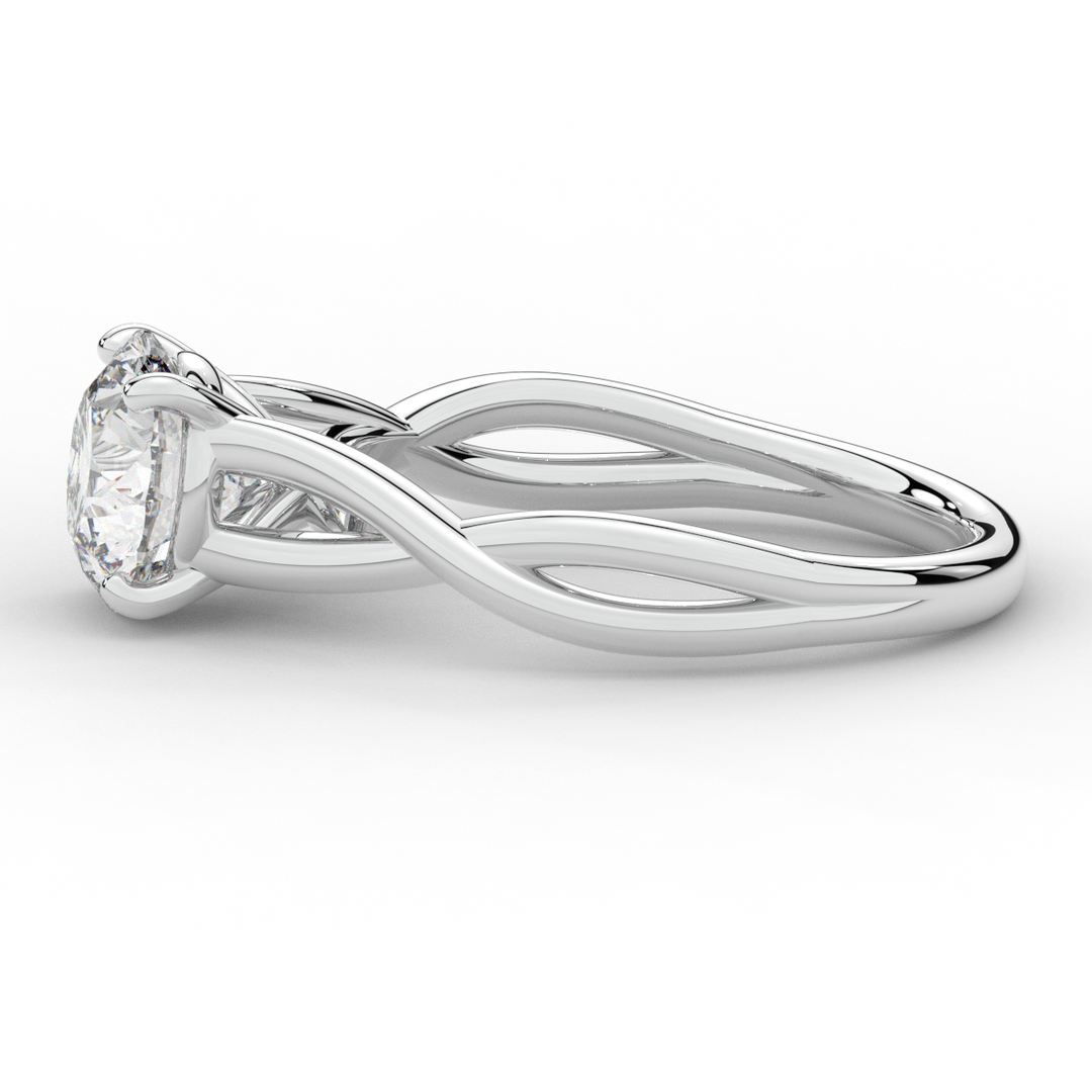 1.50CT ROUND LAB DIAMOND SOLITAIRE TWIST BAND ENGAGEMENT RING - Nazarelle