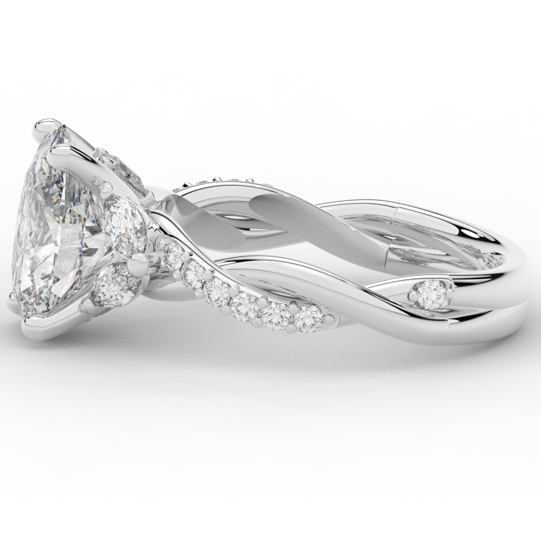 2.40CT.TW OVAL LAB DIAMOND TWIST ENGAGEMENT RING