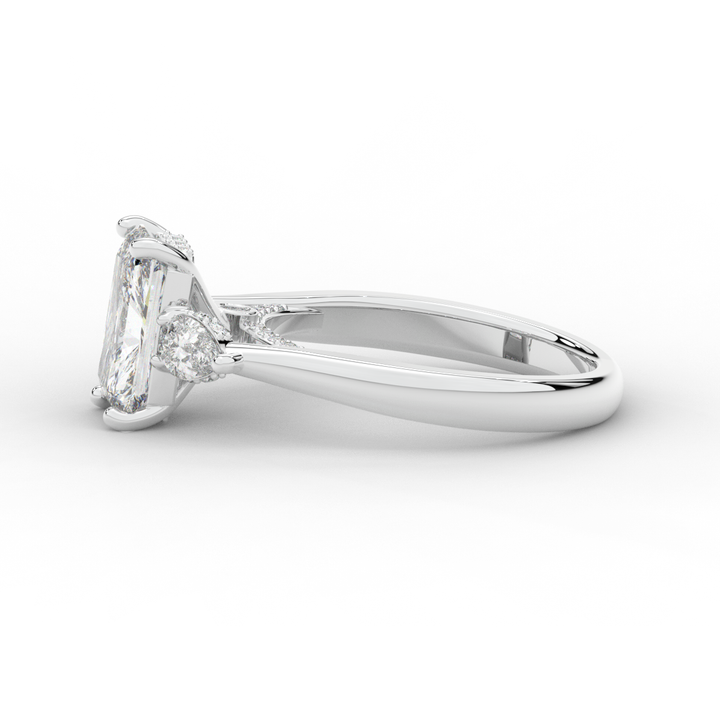 2.40CT.TW RADIANT LAB DIAMOND 3 STONE ENGAGEMENT RING