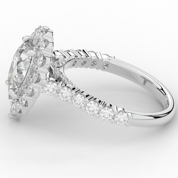 3.10CT.TW PEAR LAB DIAMOND HALO ENGAGEMENT RING