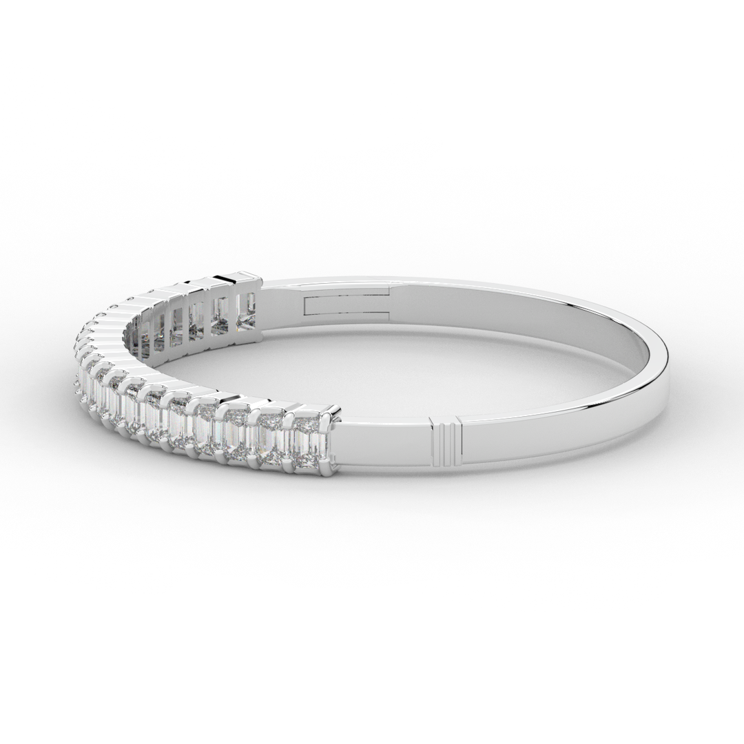 6.50CT.TW EMERALD CUT LAB DIAMOND BANGLE