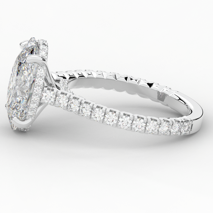 4.70CT.TW OVAL LAB DIAMOND UNDERHALO SOLITAIRE ENGAGEMENT RING