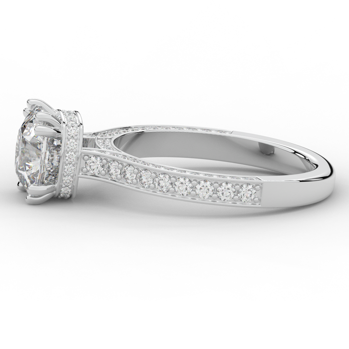 2.60CT.TW CUSHION LAB DIAMOND SOLITAIRE ENGAGEMENT RING