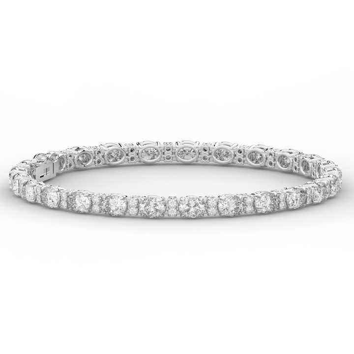 9.25CT.TW OVAL AND ROUND LAB DIAMOND TENNIS BRACELET - Nazarelle