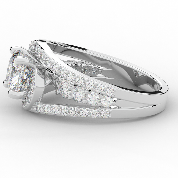 3.30CT.TW CUSHION LAB DIAMOND ENGAGEMENT RING