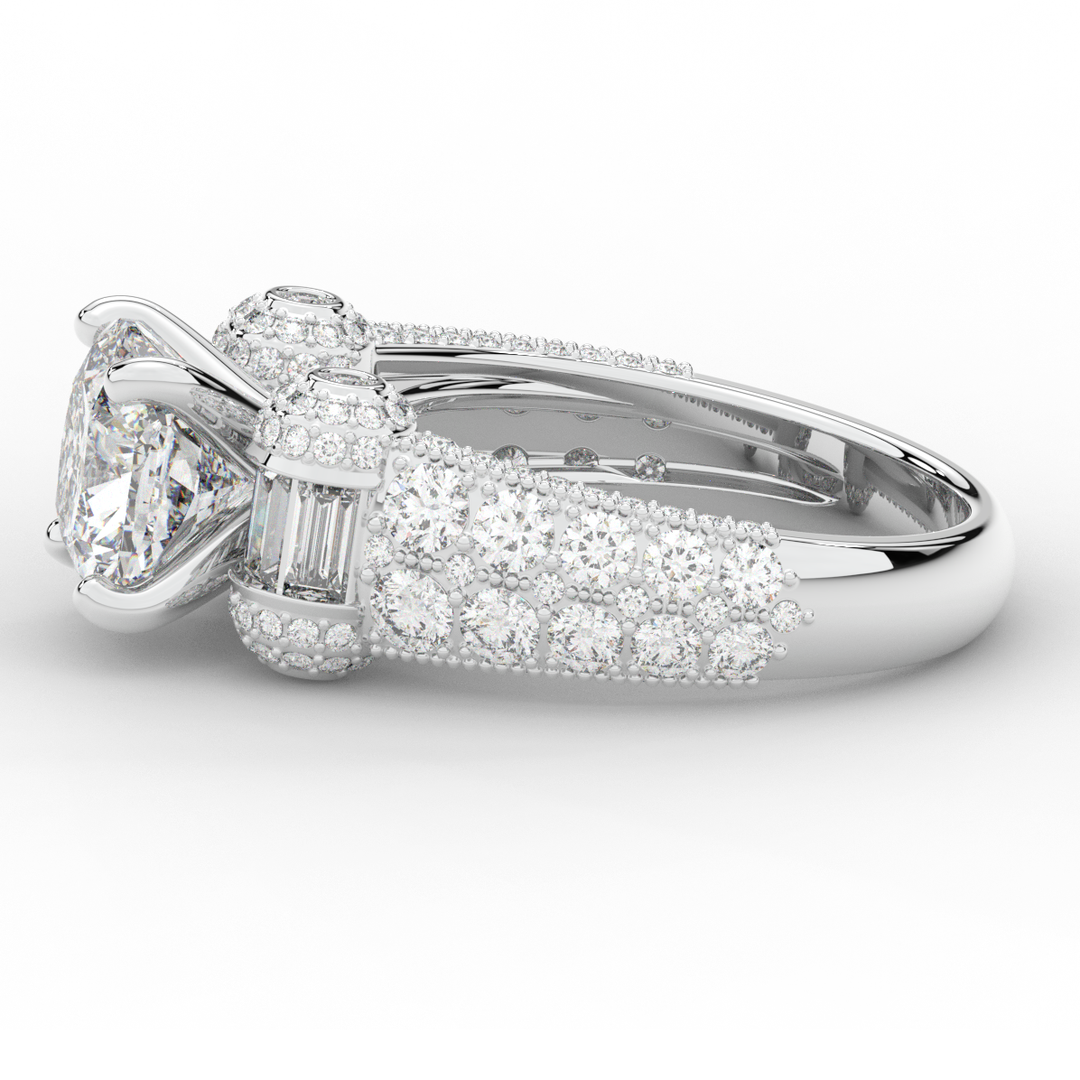 4.75CT.TW CUSHION LAB DIAMOND ENGAGEMENT RING