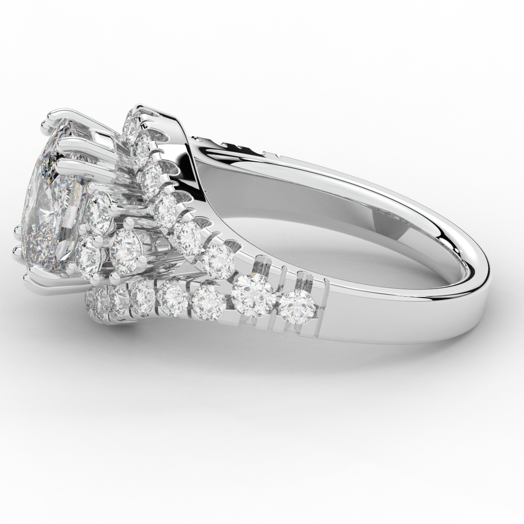 3.10CT.TW CUSHION LAB DIAMOND HALO ENGAGEMENT RING