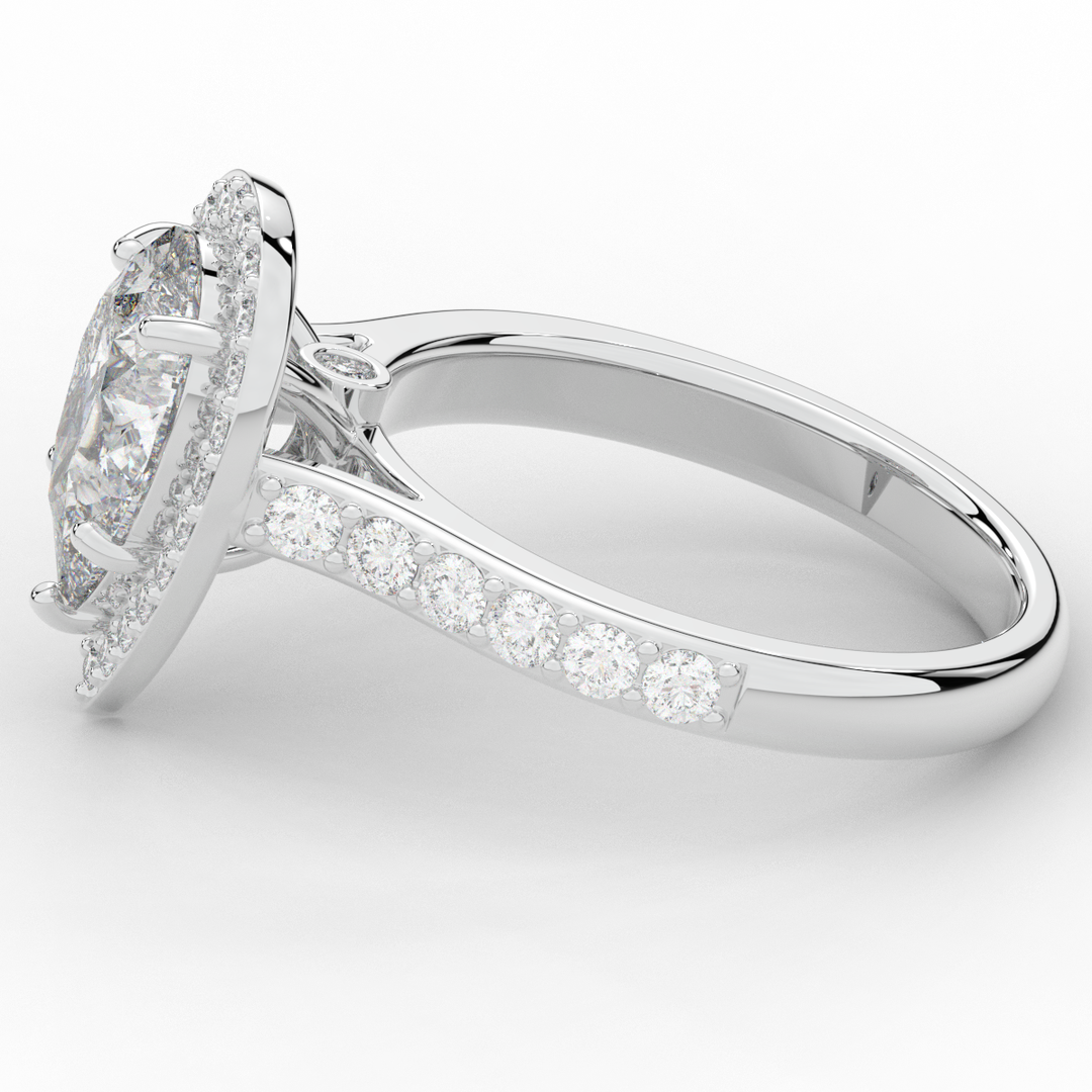 2.50CT.TW PEAR LAB DIAMOND HALO ENGAGEMENT RING