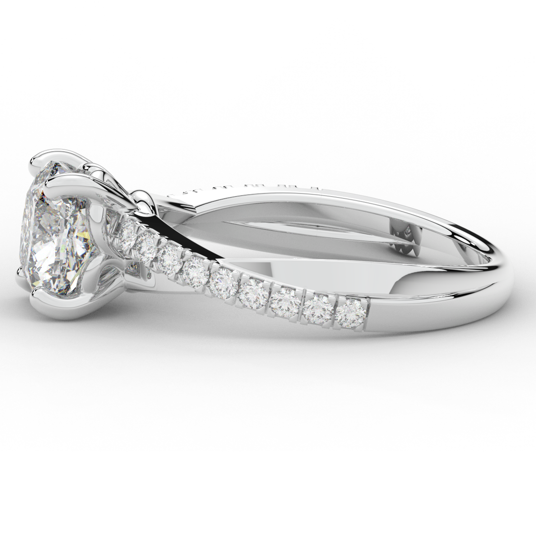 2.20CT.TW CUSHION LAB DIAMOND TWISTBAND ENGAGEMENT RING