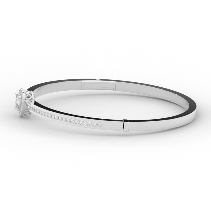 1.65CT.TW HEART AND ROUND LAB DIAMOND  BANGLE