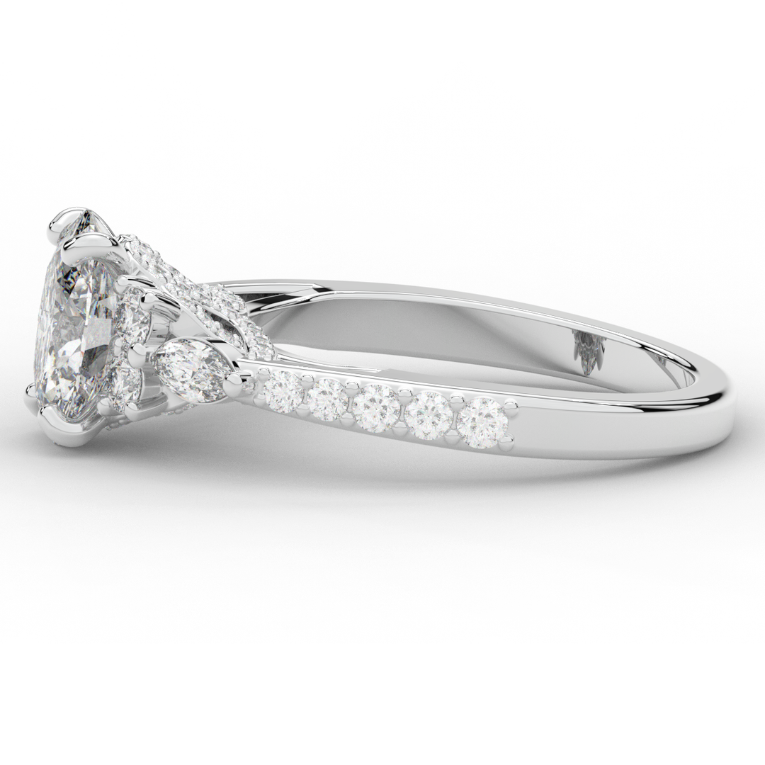 1.35CT.TW OVAL LAB DIAMOND ENGAGEMENT RING