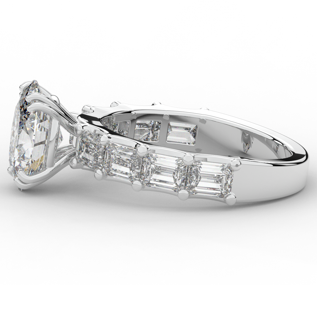 3.75CT.TW OVAL LAB DIAMOND SOLITAIRE ENGAGEMENT RING