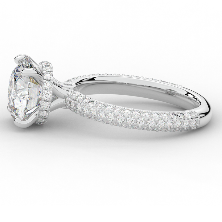 3.60CT.TW ROUND LAB DIAMOND SOLITAIRE ENGAGEMENT RING