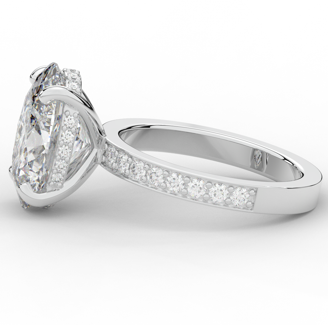 4.30CT.TW OVAL LAB DIAMOND BAND ENGAGEMENT RING