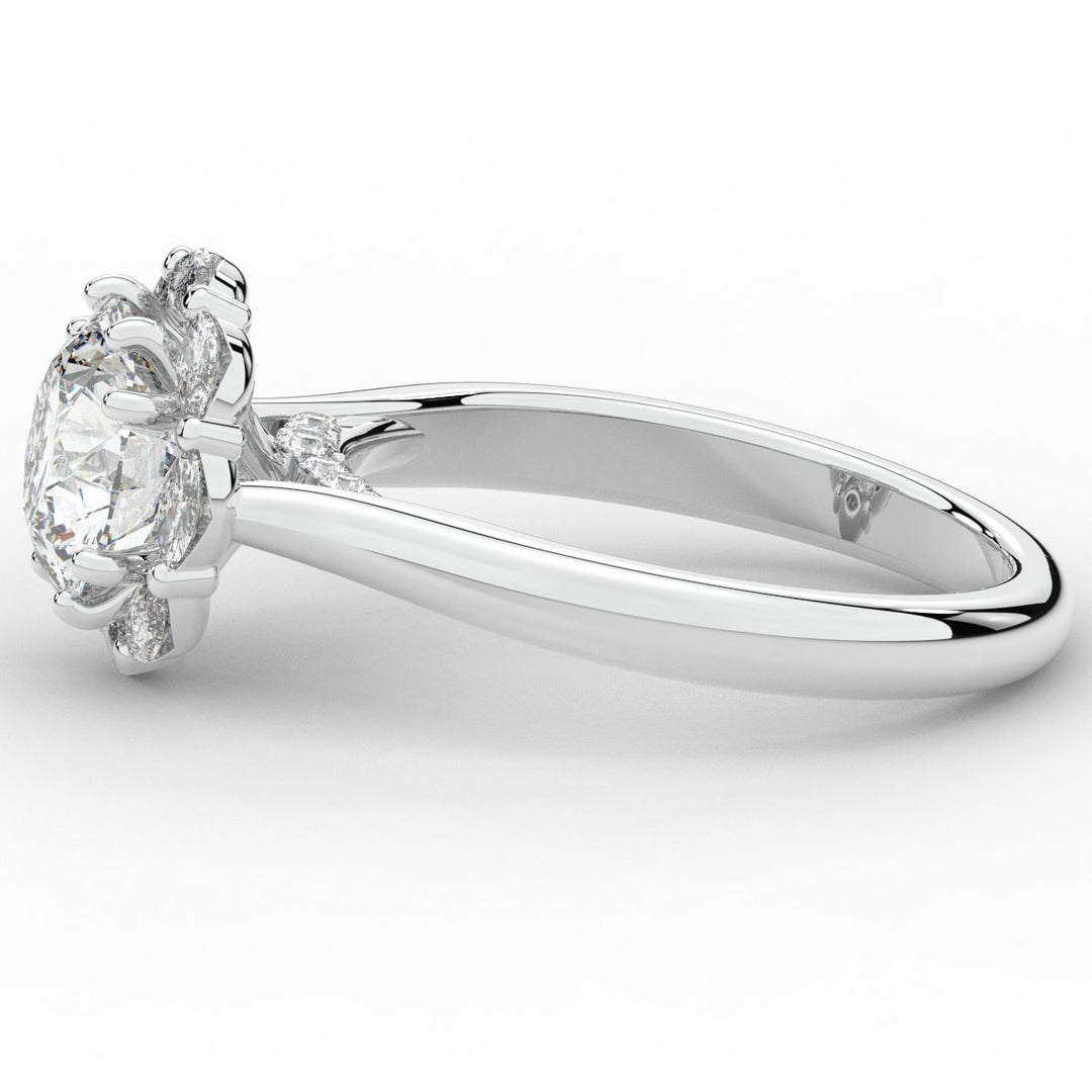 2.40CT.TW ROUND LAB DIAMOND HALO ENGAGEMENT RING