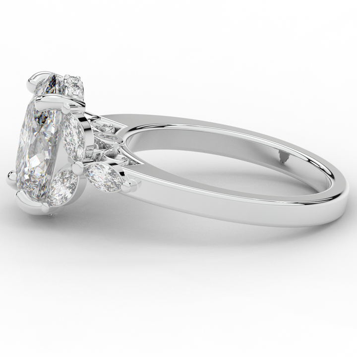 2.85CT.TW OVAL LAB DIAMOND ENGAGEMENT RING