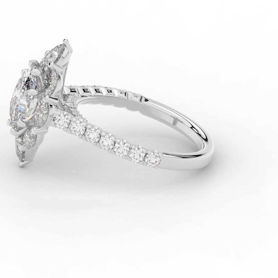 2.75CT.TW OVAL LAB DIAMOND HALO ENGAGEMENT RING