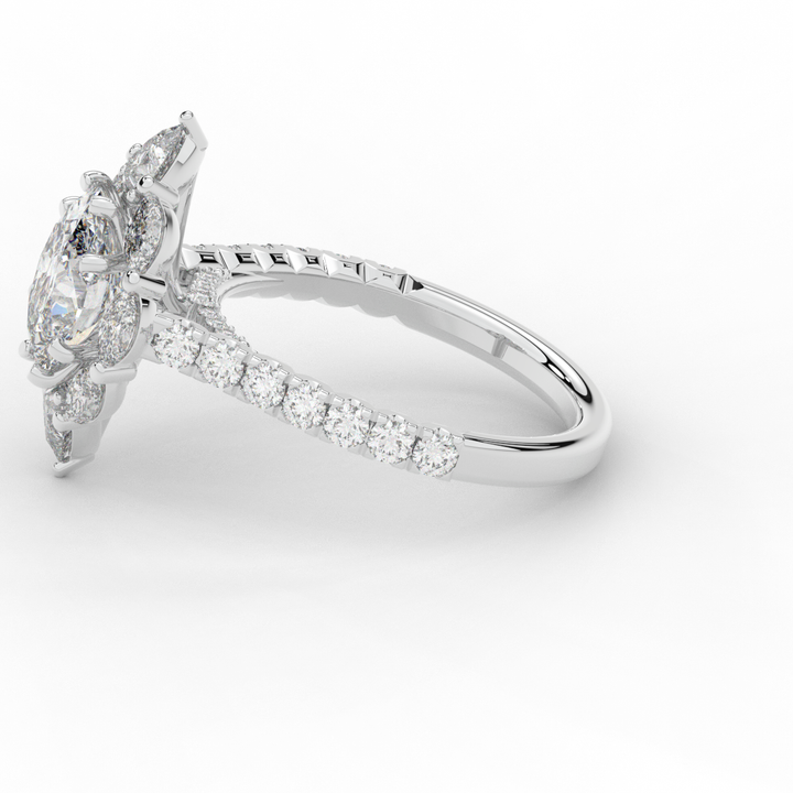 2.75CT.TW OVAL LAB DIAMOND HALO ENGAGEMENT RING