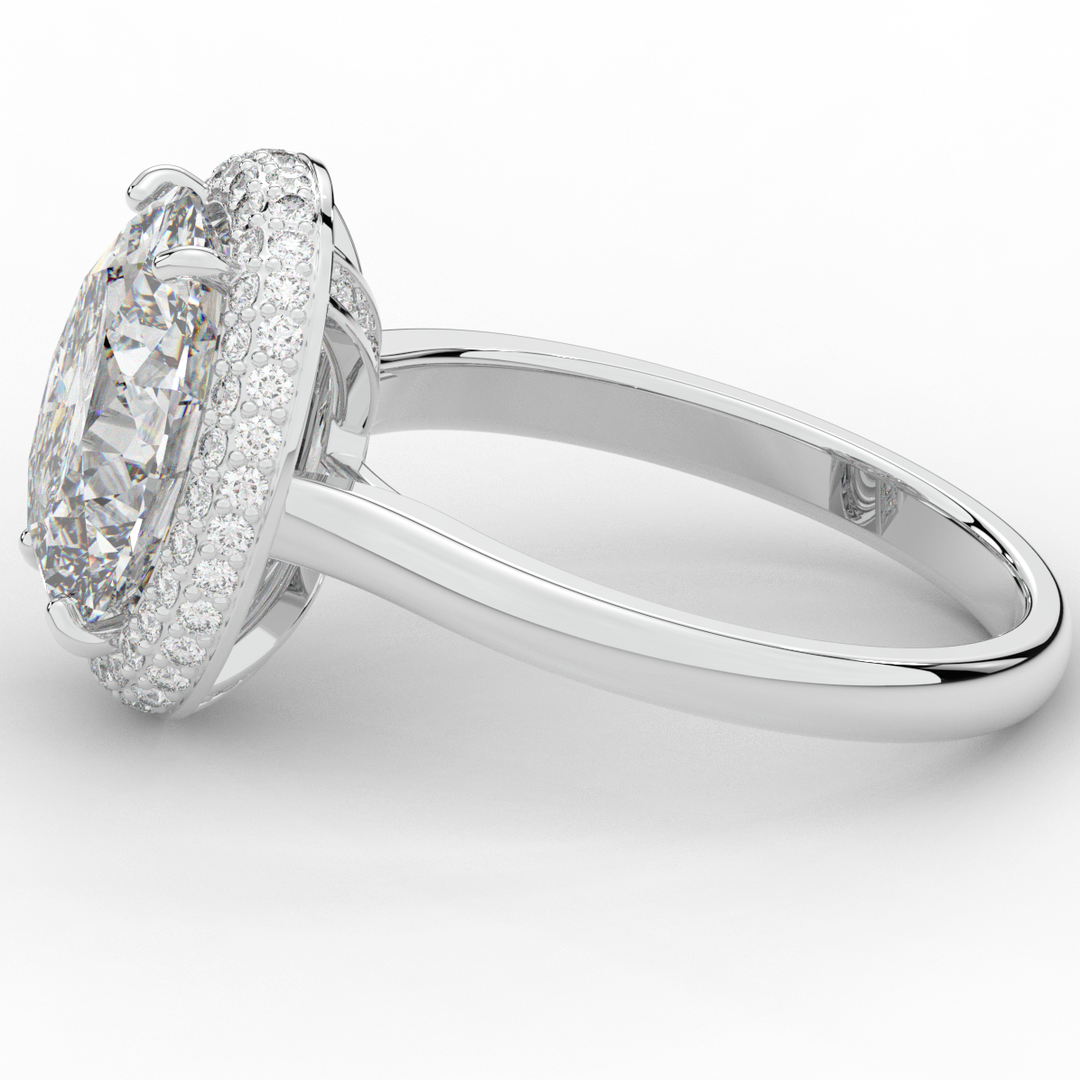 4.40CT.TW OVAL LAB DIAMOND HALO ENGAGEMENT RING