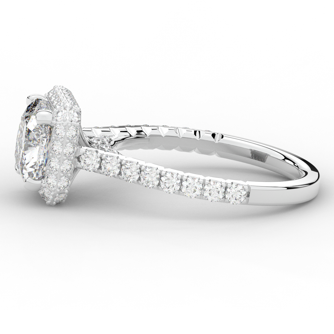 2.75CT.TW CUSHION LAB DIAMOND HALO ENGAGEMENT RING