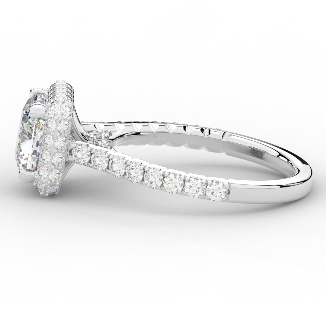 2.75CT.TW CUSHION LAB DIAMOND HALO ENGAGEMENT RING