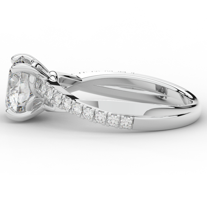 2.20CT.TW ROUND LAB DIAMOND TWISTBAND ENGAGEMENT RING