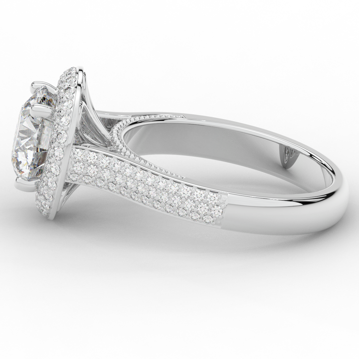 2.45CT.TW ROUND LAB DIAMOND HALO ENGAGEMENT RING