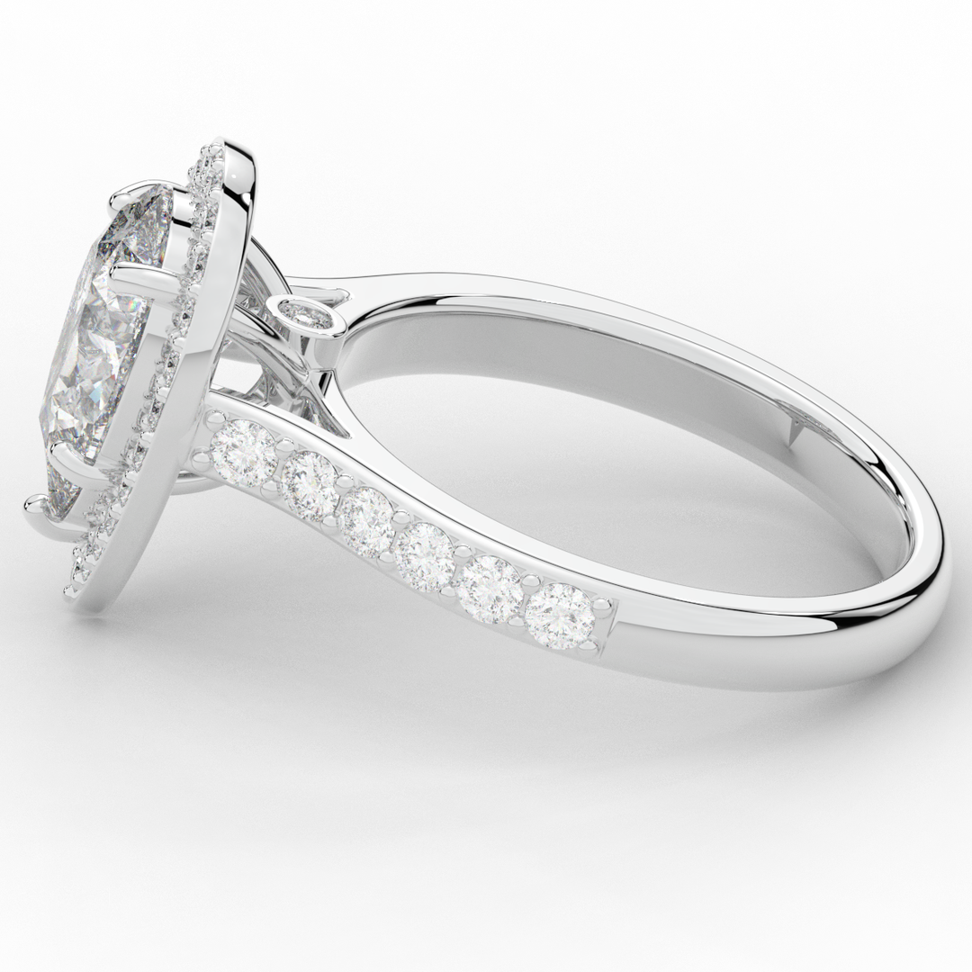 2.50CT.TW PEAR LAB DIAMOND HALO ENGAGEMENT RING