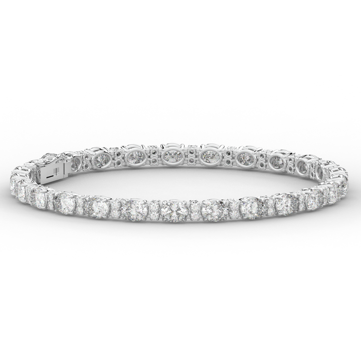 9.25CT.TW OVAL AND ROUND LAB DIAMOND TENNIS BRACELET - Nazarelle