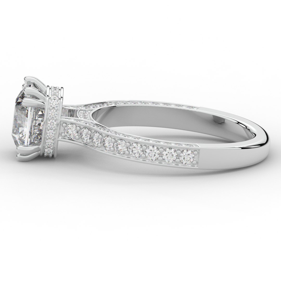 2.60CT.TW CUSHION LAB DIAMOND SOLITAIRE ENGAGEMENT RING