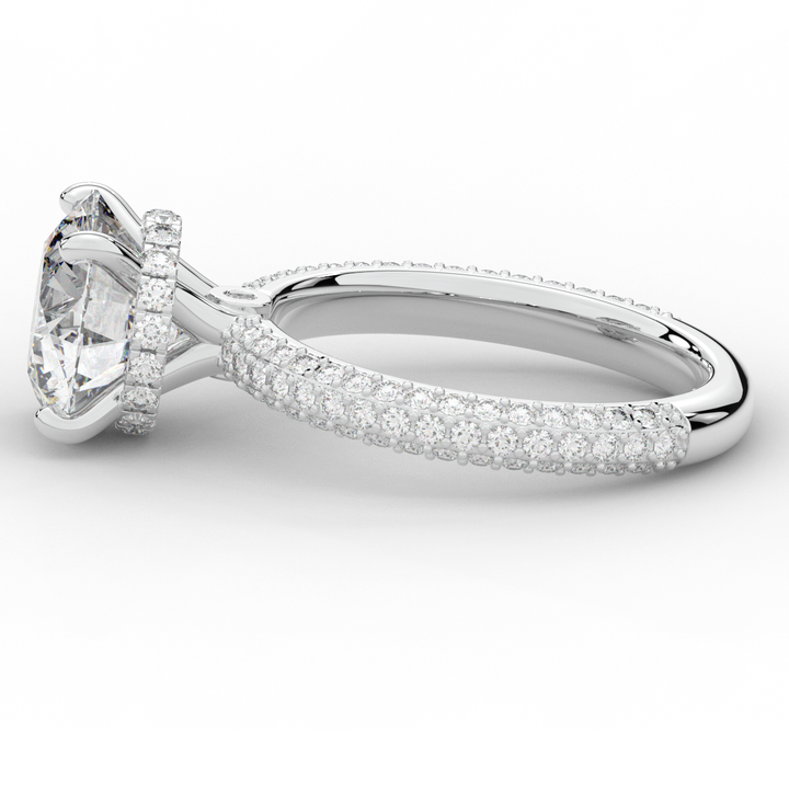 3.60CT.TW ROUND LAB DIAMOND SOLITAIRE ENGAGEMENT RING